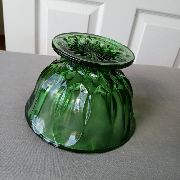 Anchor Hocking Emerald Green Glass Footed Bowl 4"x6" vintage MCM - Picture 5 of 8